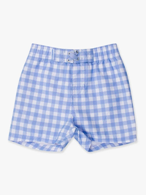 Rugged Butts - Periwinkle Blue Gingham Swim Trunks