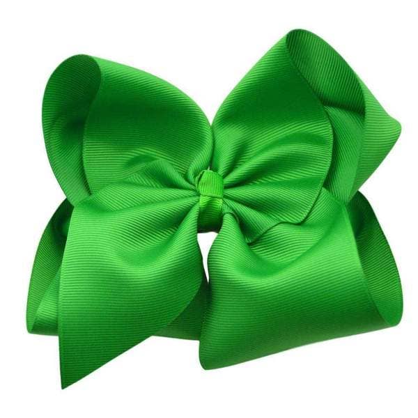 The Solid Bow - 6 inch Solid Grosgrain Bow/French Barrette