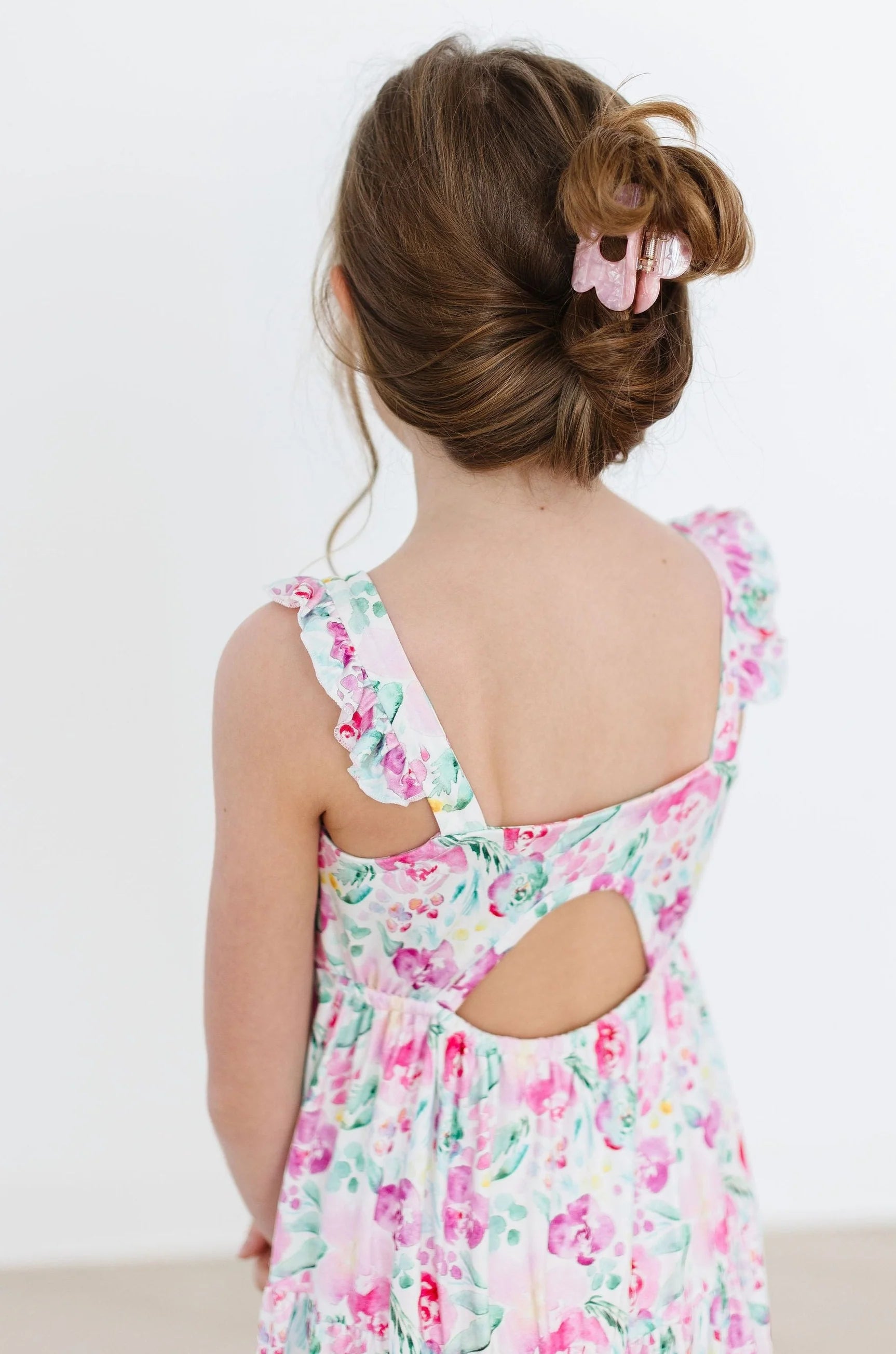 Mila & Rose - Watercolor Floral Ruffle Maxi Dress