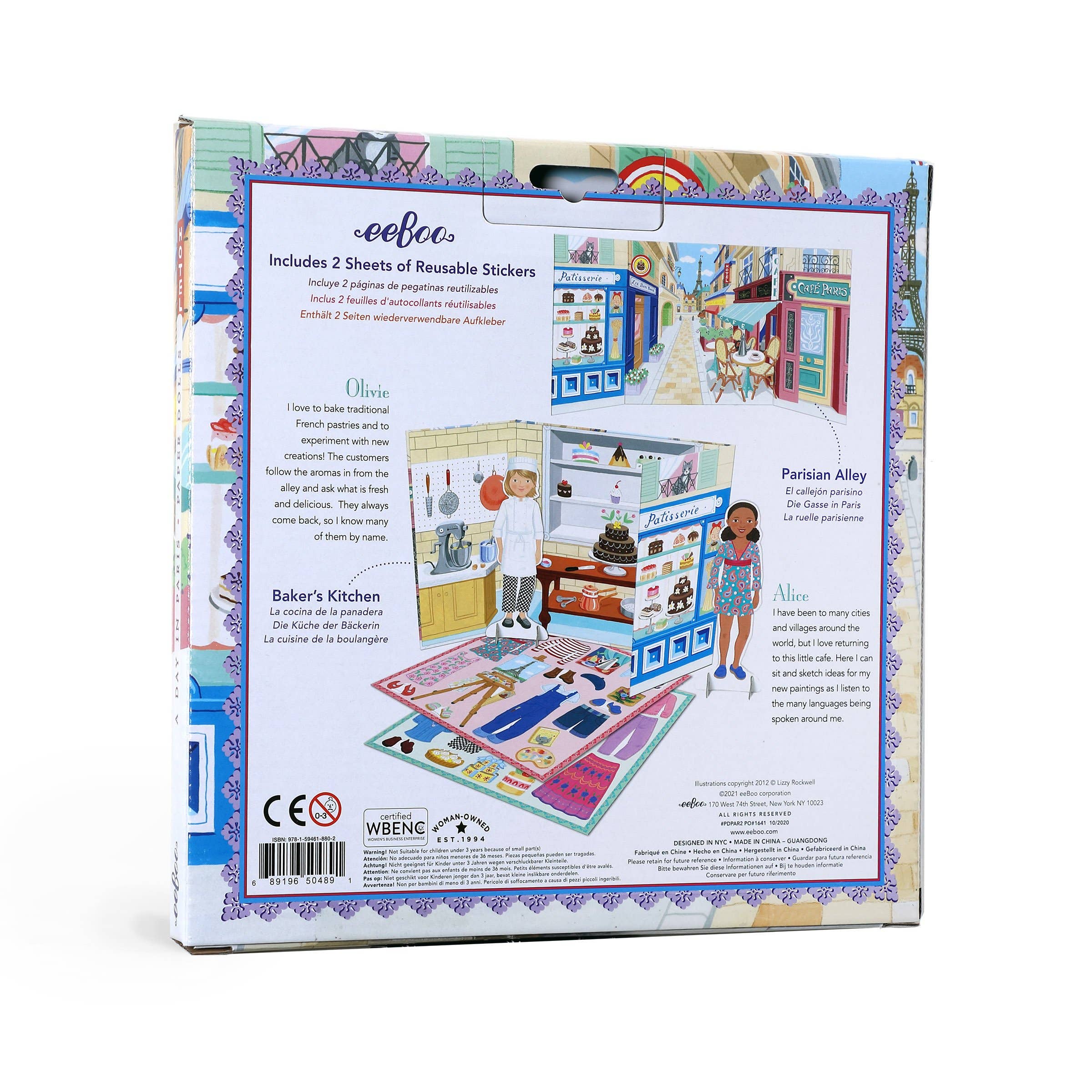 eeBoo - Baker & Painter Paper Doll Set A Day in Paris
