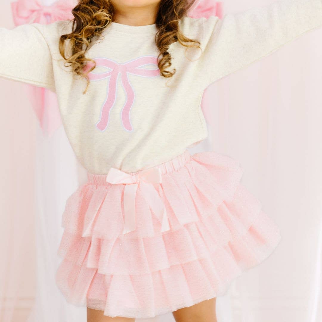 Sweet Wink - Coquette Bow Patch Sweatshirt - Kids Coquette Bow Sweatshirt