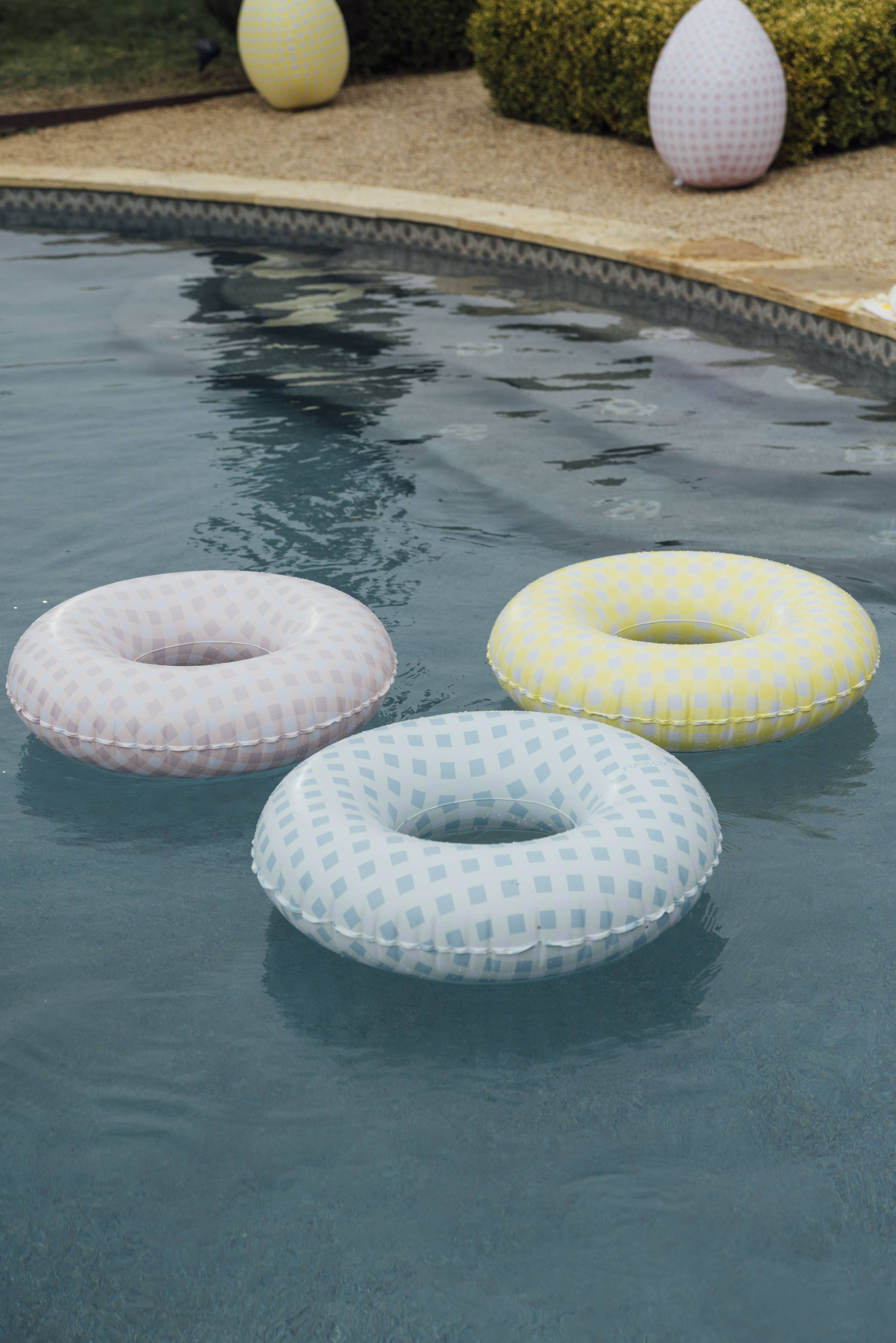 FUNBOY - Kids Tube Float, Yellow Gingham