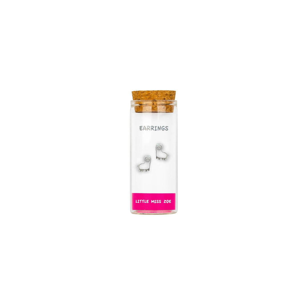 Little Miss Zoe - Stud Kids Earrings in a Bottle: Colorful Smiley Pink