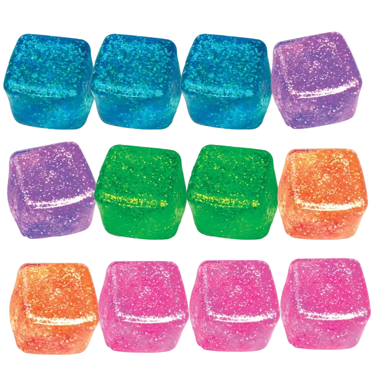 Novelty Brands - Fun Doh Squish & Squeeze Sparkle Cube Fidget Toy-