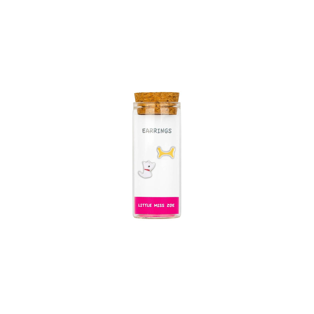 Little Miss Zoe - Stud Kids Earrings in a Bottle: Colorful Smiley Pink