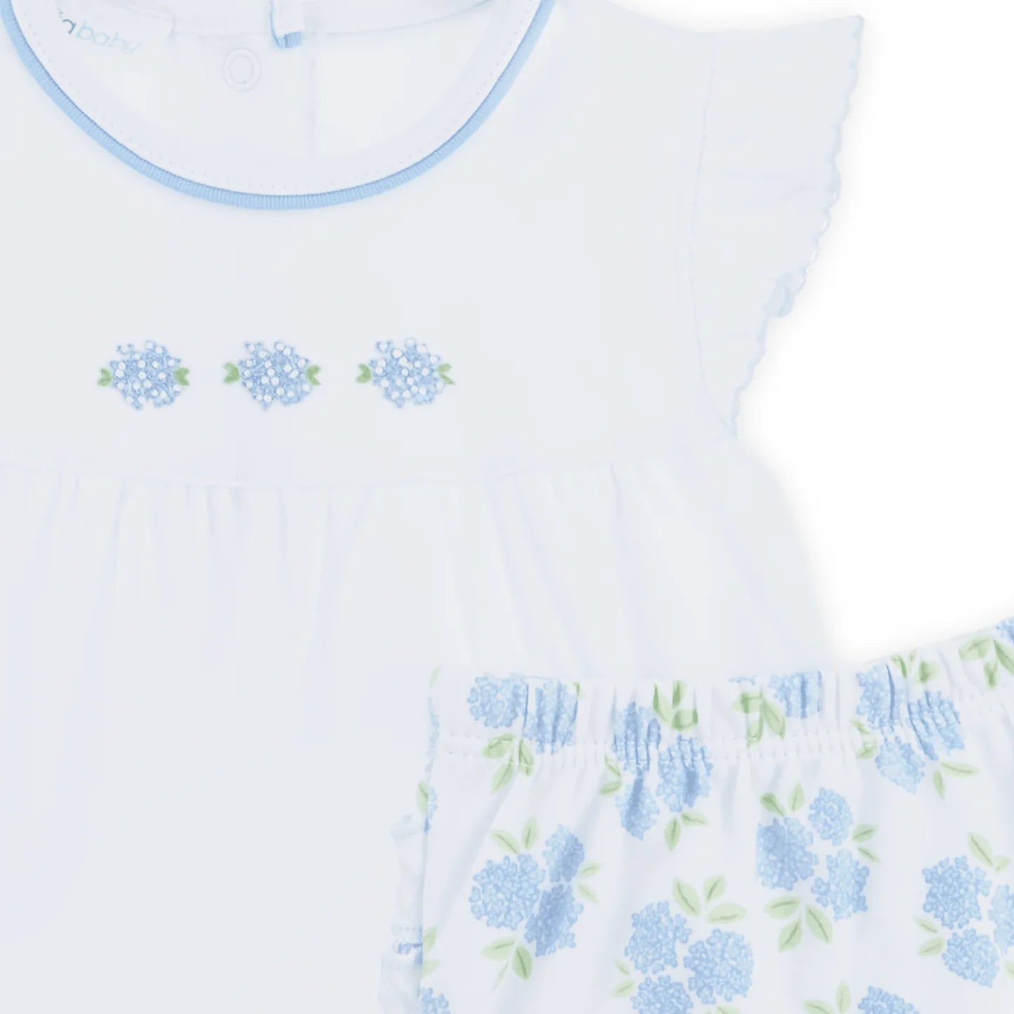 Magnolia Baby - Dreamy Hydrangeas Smocked Ruffle Diaper Cover Set