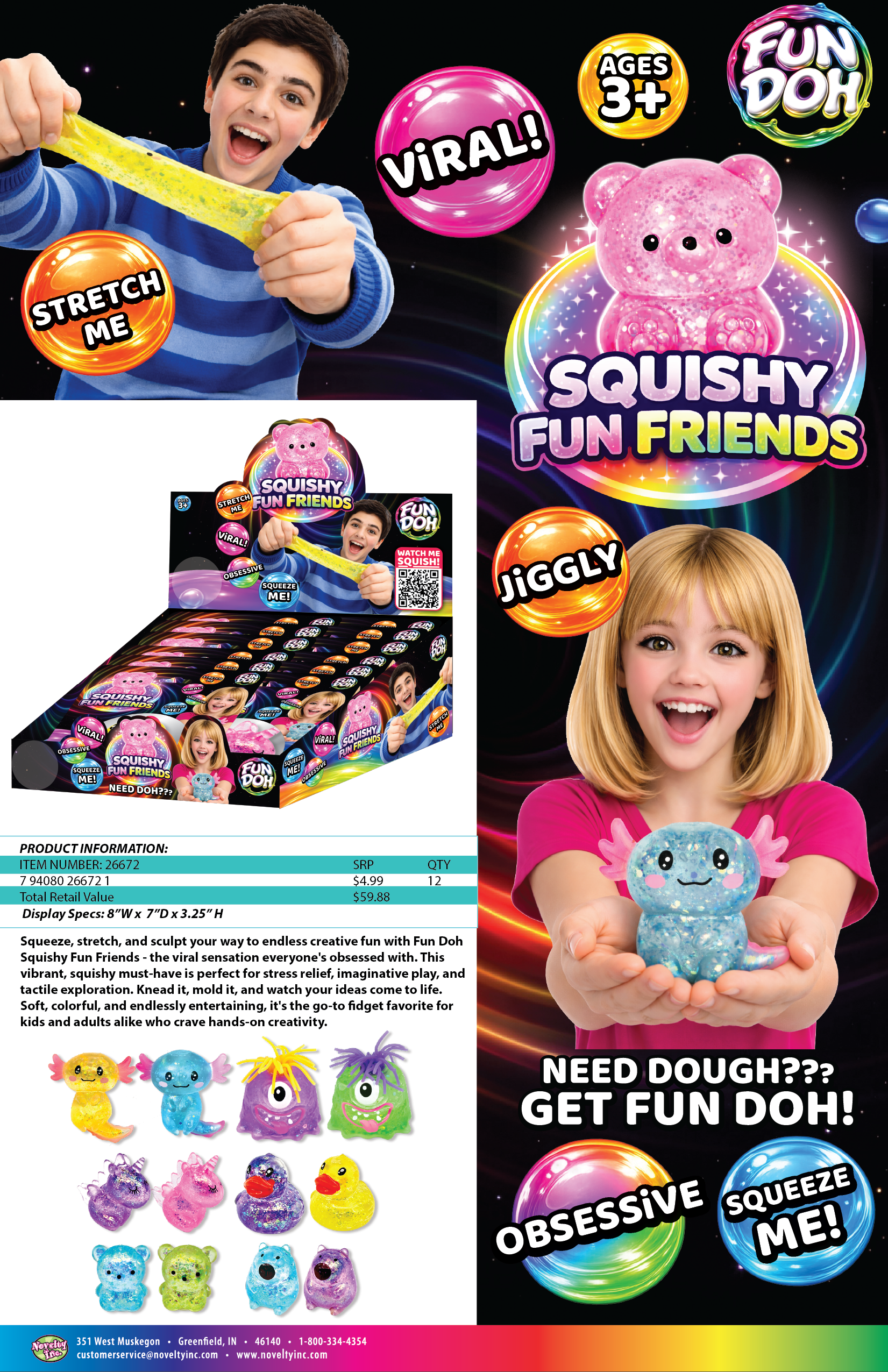 Novelty Brands - Fun Doh Squishy Gummy Fidget Toy