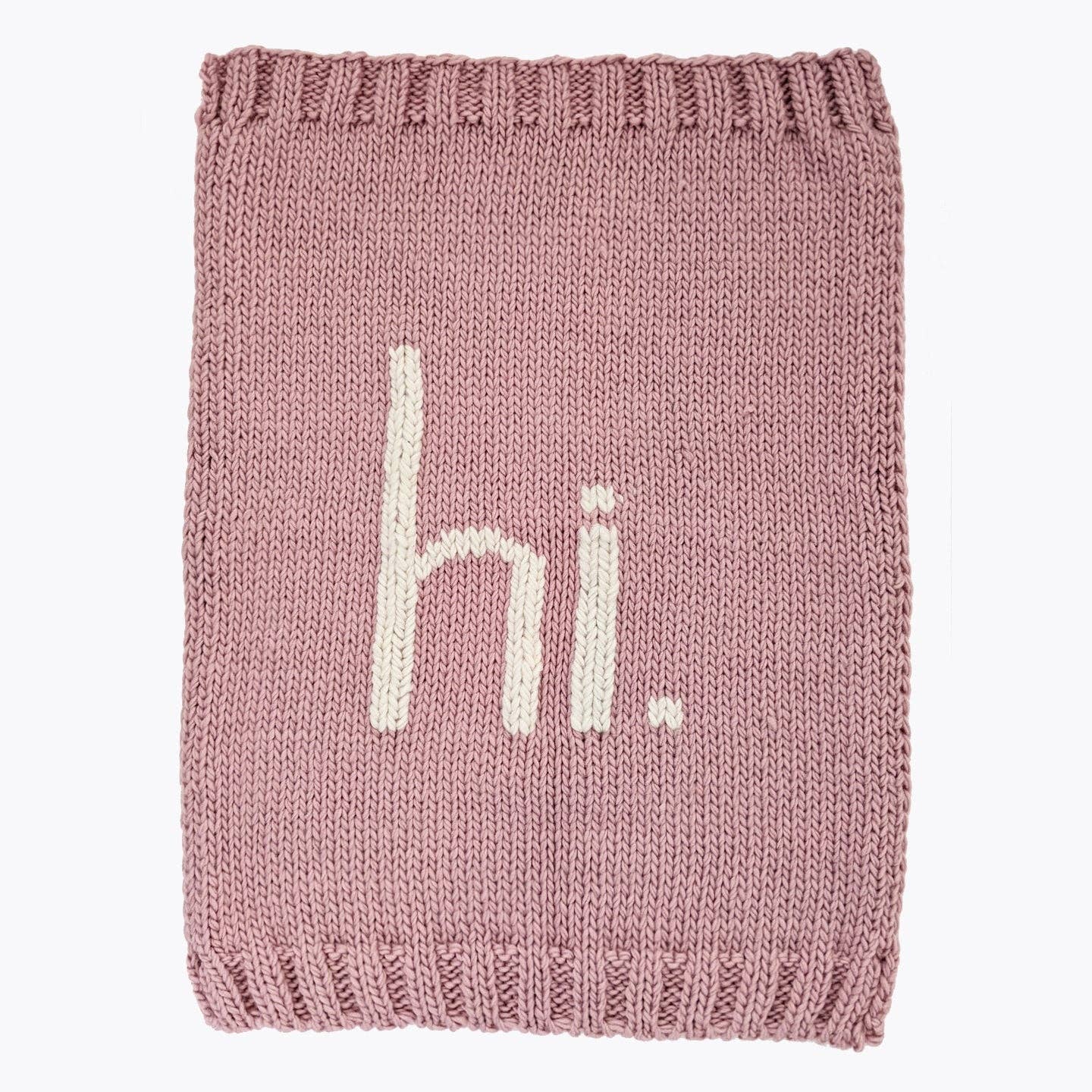 Huggalugs - hi. Hand Knit Blanket Rosy Pink Flower Bunny Beanie White/Mu