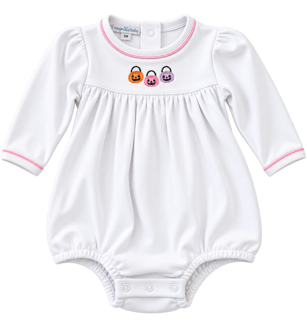 Magnolia Baby - Pumpkin Party Long Sleeve Bubble - Pink