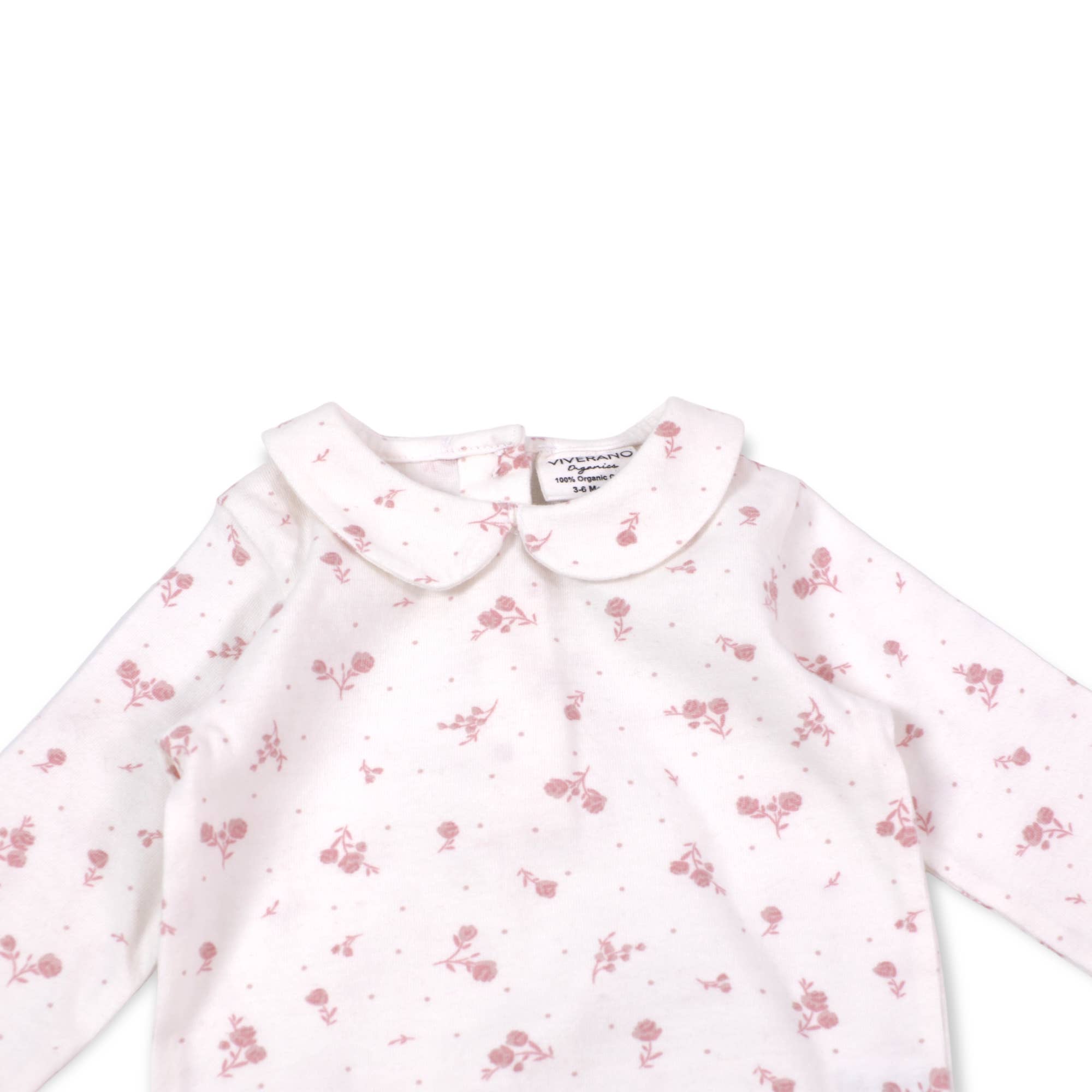 Viverano Organics - Ruffle Knit Overall+Floral Peter Pan Bodysuit Set (Organic)