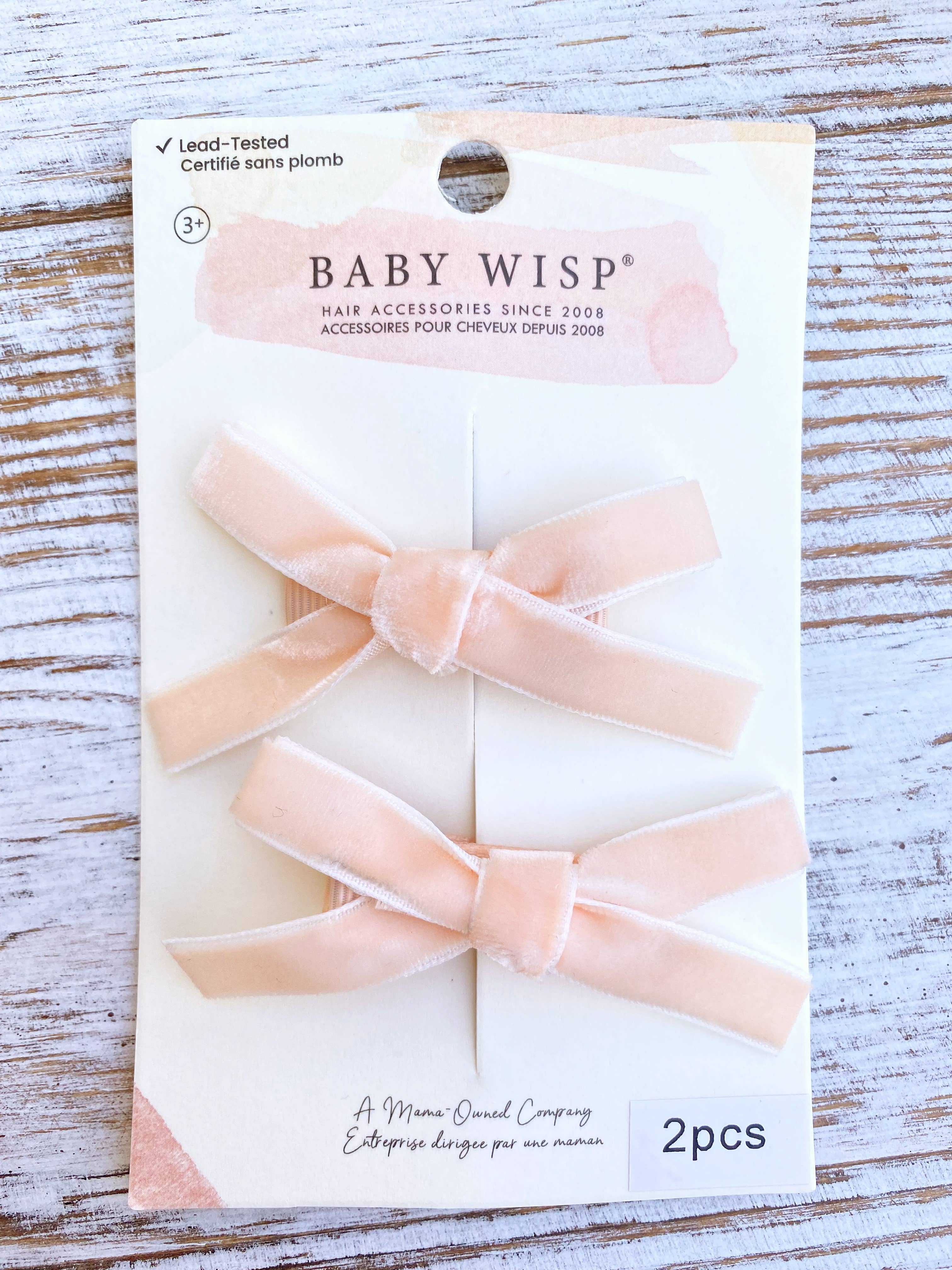 Baby Wisp - Velvet Pigtail Alligator Hair Clips Girls Christmas Bows