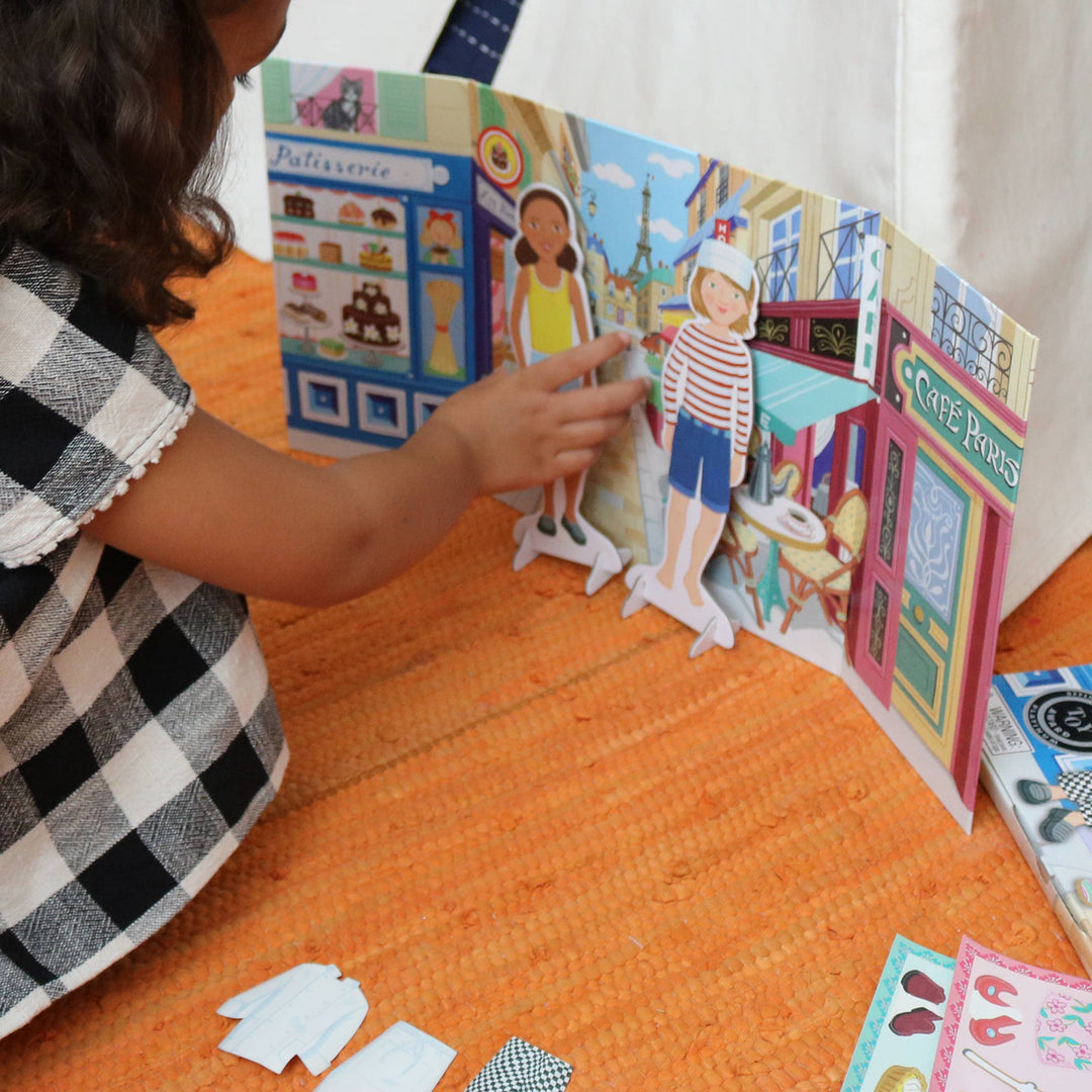 eeBoo - Baker &amp; Painter Paper Doll Set A Day in Paris