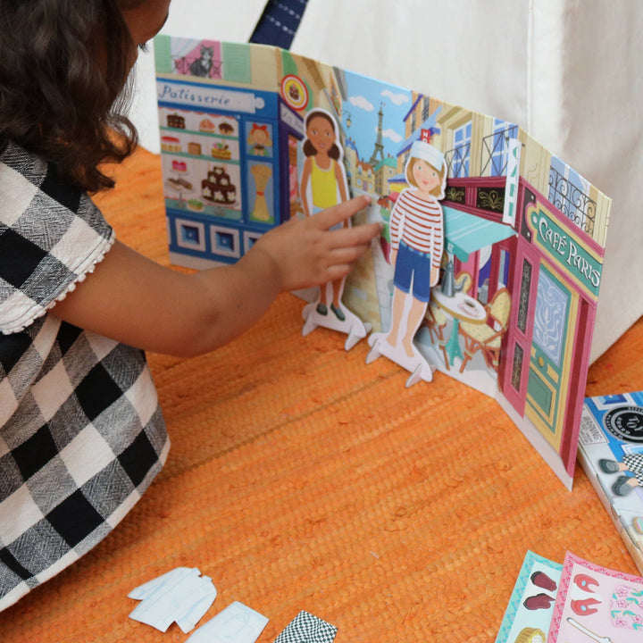 eeBoo - Baker &amp; Painter Paper Doll Set A Day in Paris