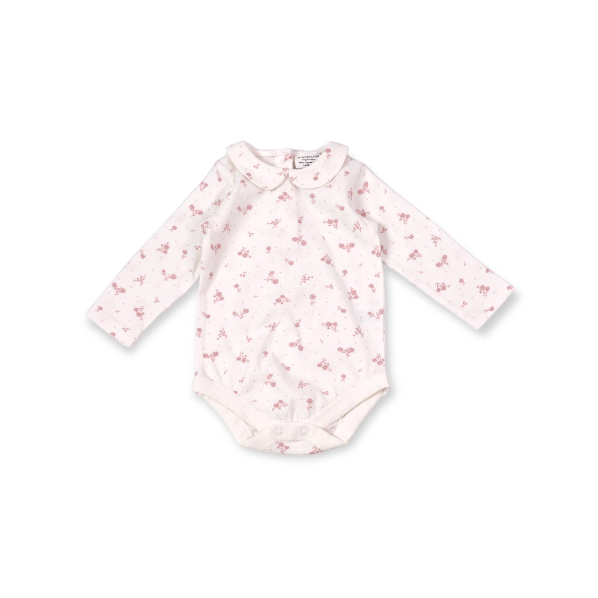 Viverano Organics - Ruffle Knit Overall+Floral Peter Pan Bodysuit Set (Organic)