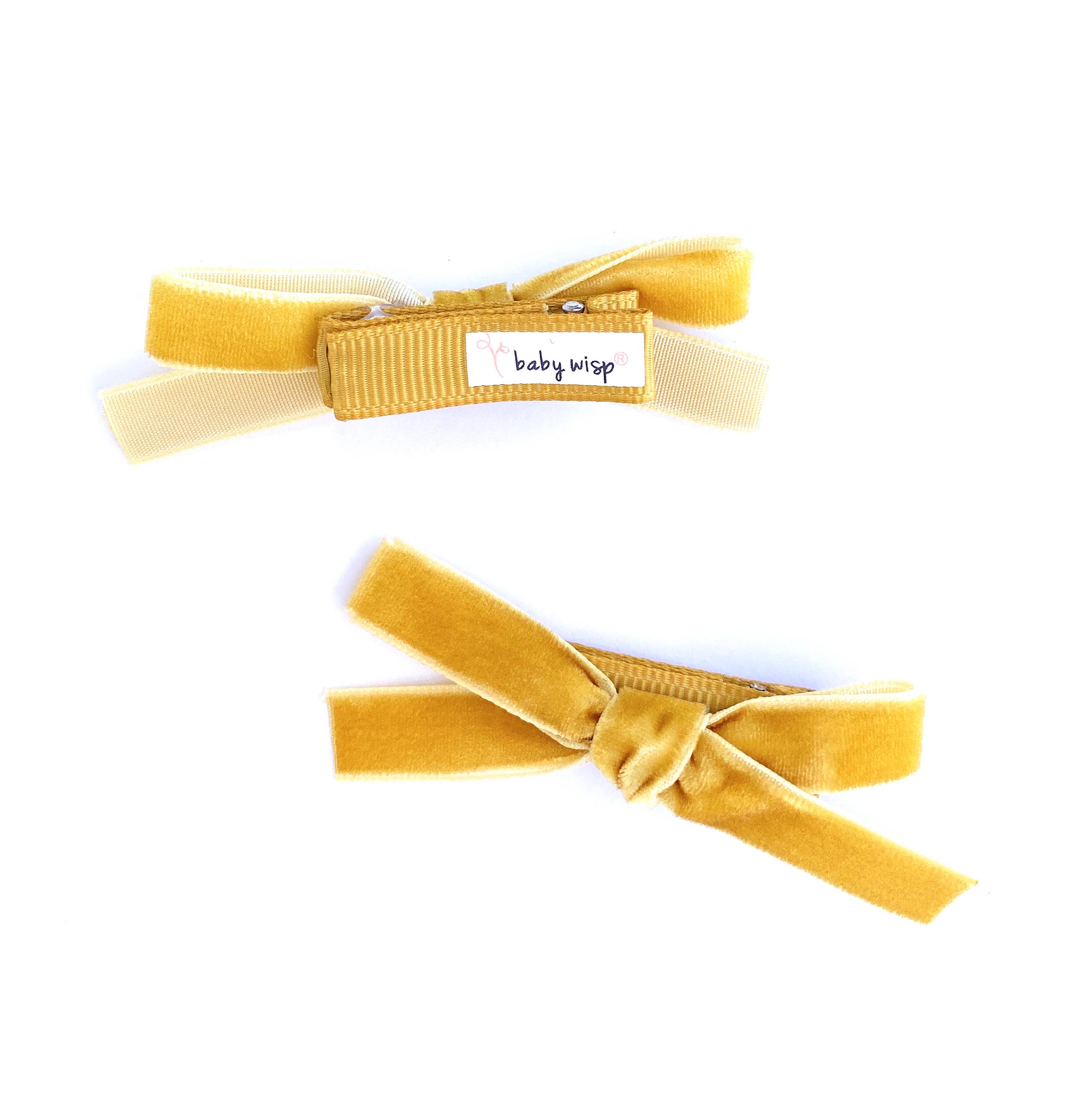 Baby Wisp - Velvet Pigtail Alligator Hair Clips Girls Christmas Bows