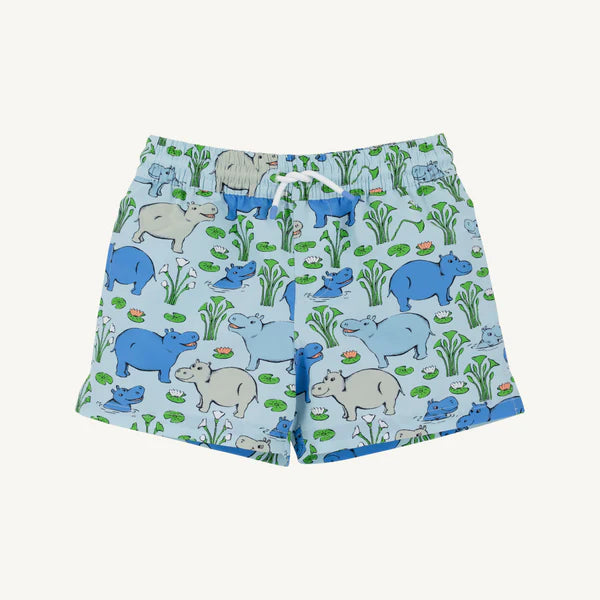 The Beaufort Bonnet Company - Tortola Swim Trunks - Bal Harbour Hippo - Beale Street Blue