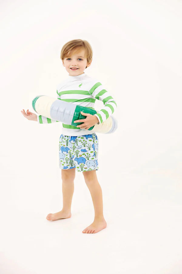 The Beaufort Bonnet Company - Tortola Swim Trunks - Bal Harbour Hippo - Beale Street Blue