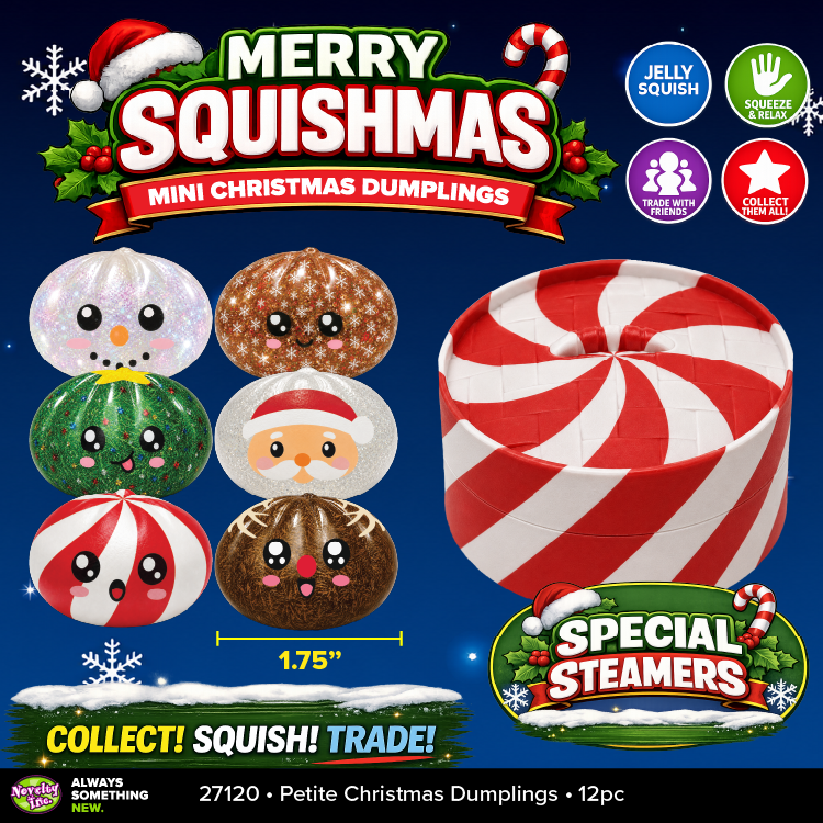 Novelty Brands - Fun Doh Petite (Mini) Squishy Christmas Dumplings Toy