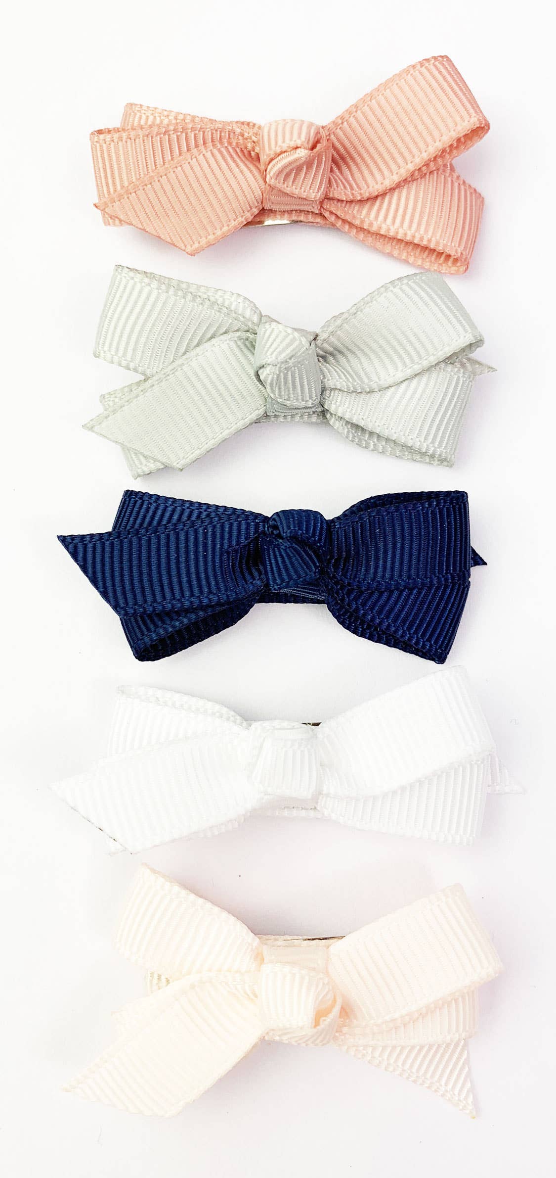 Baby Wisp - 5 Chelsea Boutique Grosgrain Bows on Snap Clips - Baby Hype