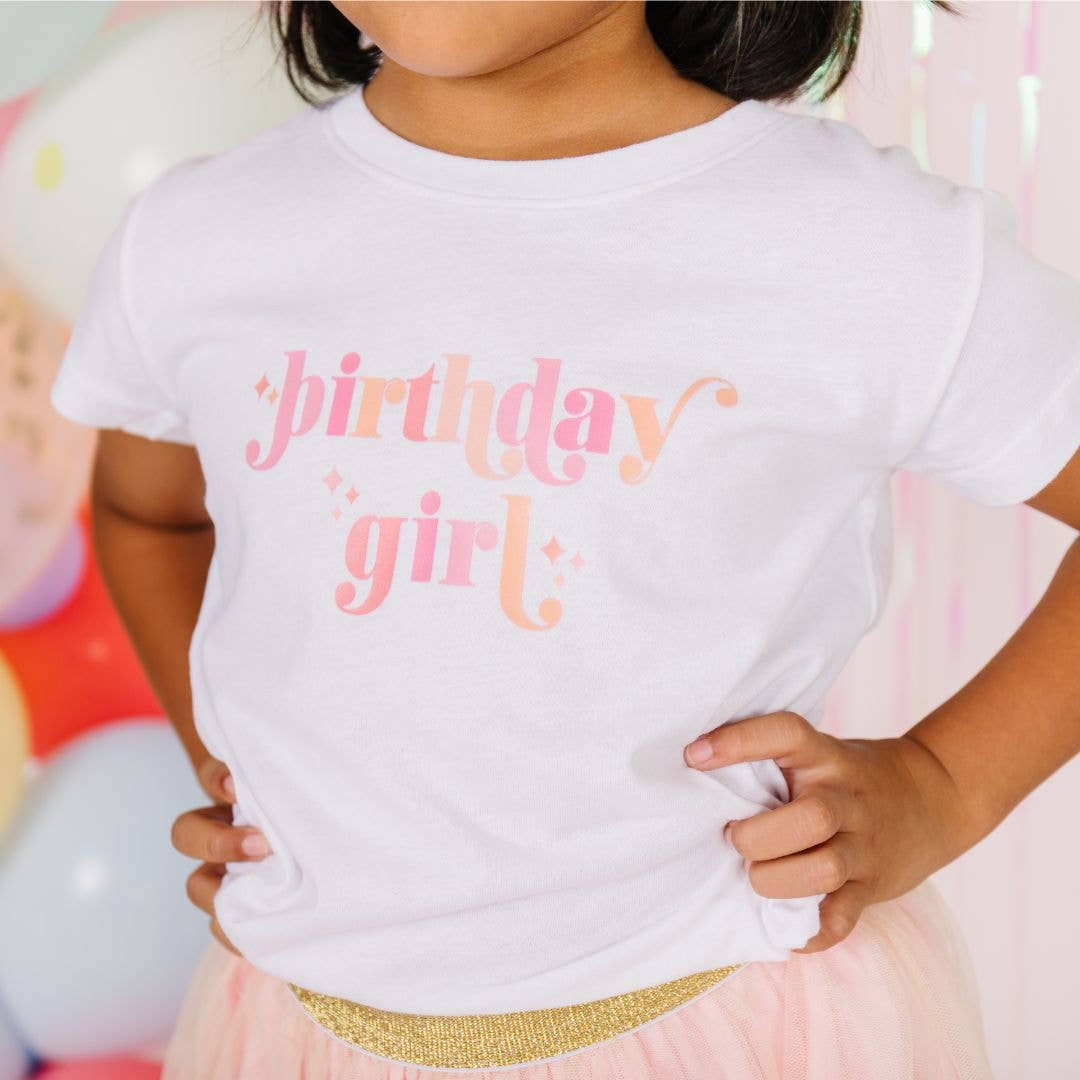 Sweet Wink - Birthday Girl Blush Short Sleeve Shirt - Kids Birthday Tee