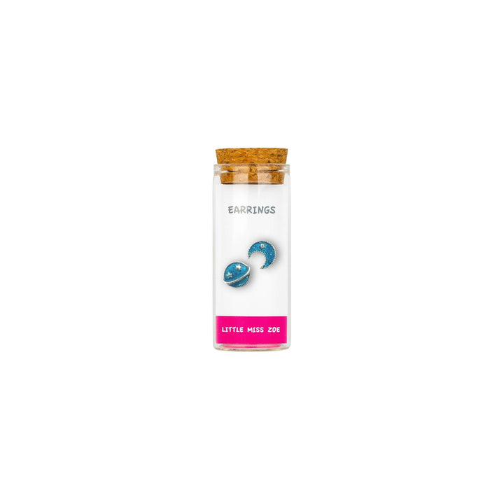 Little Miss Zoe - Stud Kids Earrings in a Bottle: Colorful Smiley Pink