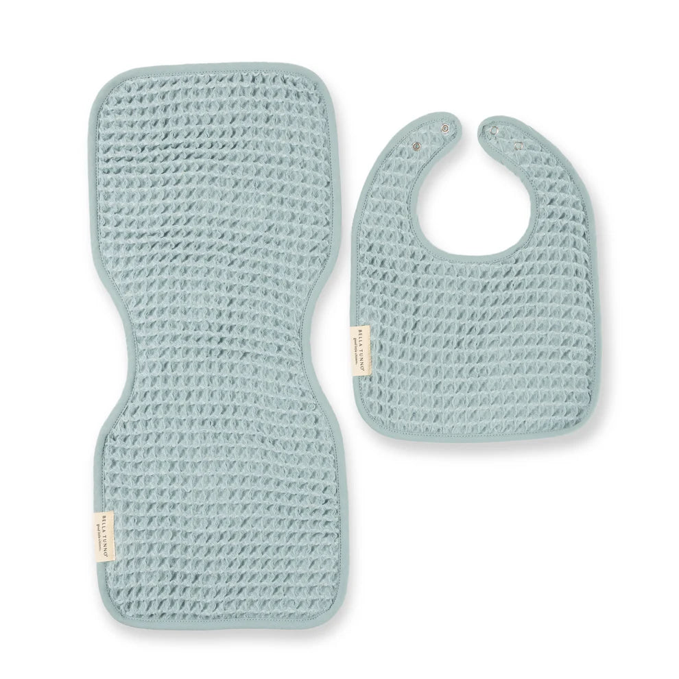 Bella Tunno - Burp Cloth/Bib Set Sea Foam - Fog