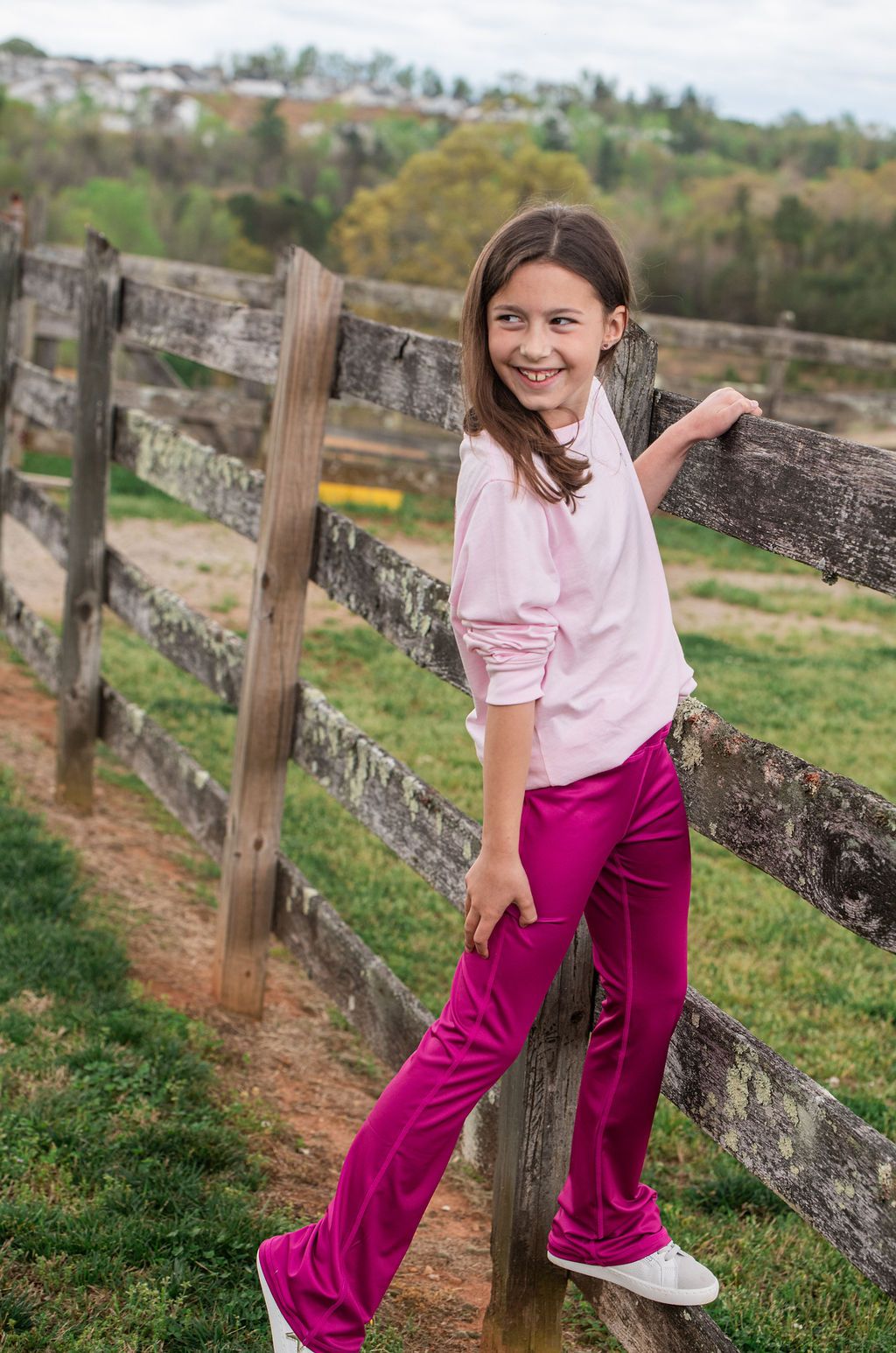 Prodoh - Girls Athletic Flare Leggings - Rose Sorbet