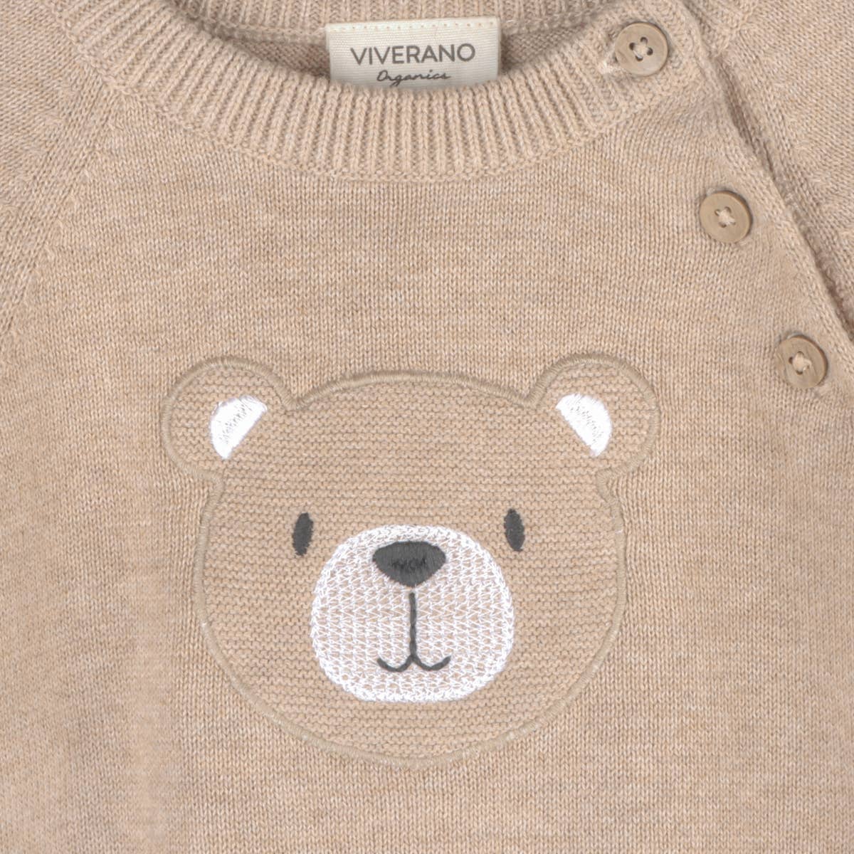 Viverano Organics - Teddy Bear Applique Baby Raglan Pullover (Organic Cotton)