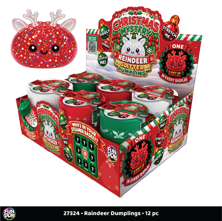 Novelty Brands - Fun Doh Christmas Mystery Reindeer Dumpling Squishy Toy