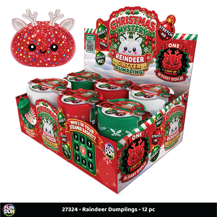 Novelty Brands - Fun Doh Christmas Mystery Reindeer Dumpling Squishy Toy