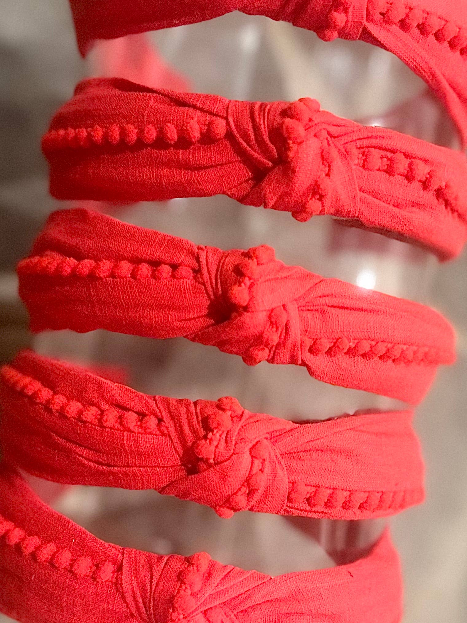 Lolo Headbands and Accessories - Preppy Pom Knot Headband - Red