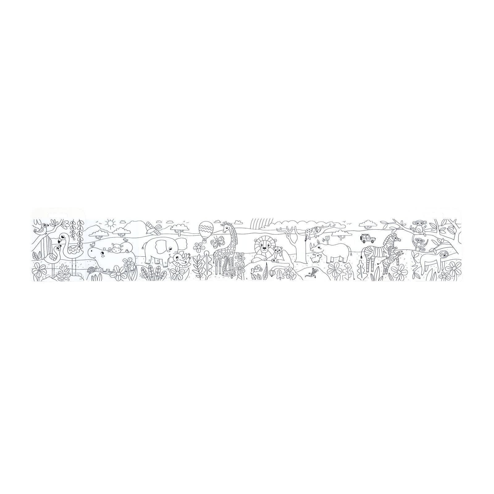 OOLY - Color-A-Loong 5' Fold Out Coloring Book - Safari Family
