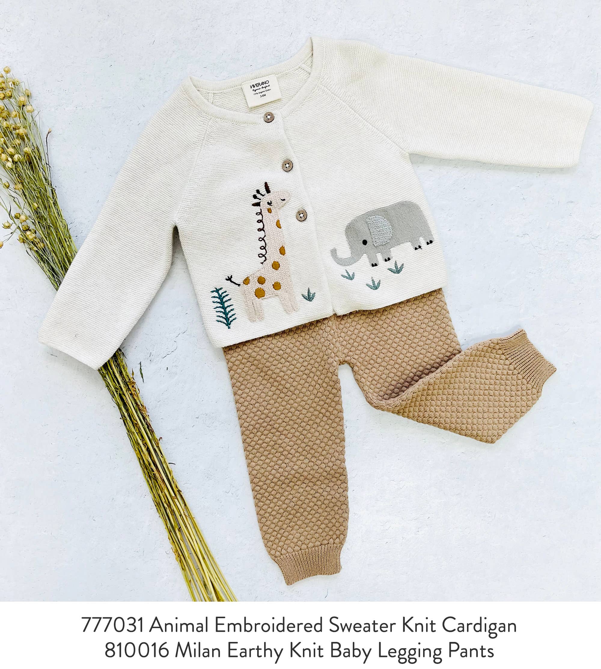 Viverano Organics - Milan Earthy Sweater Knit Baby Legging Pants Organic Cotton