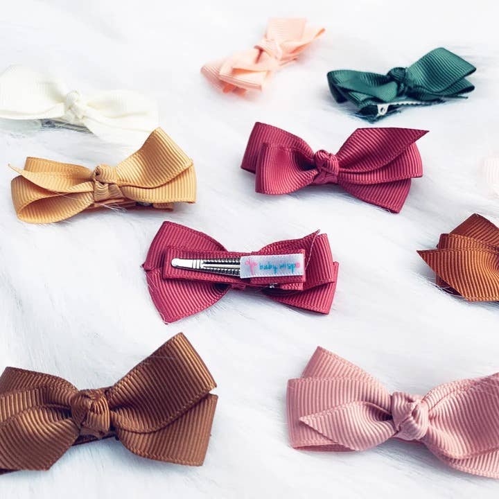 Baby Wisp - Aiyanna Ribbon Boutique 2Bows Knotted center Alligator Clips