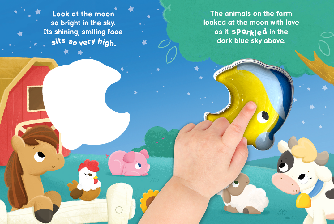 Little Hippo Books - Over the Moon Sensory Touch and Light-Up Board Book