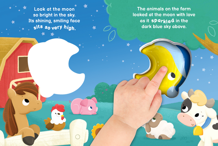 Little Hippo Books - Over the Moon Sensory Touch and Light-Up Board Book