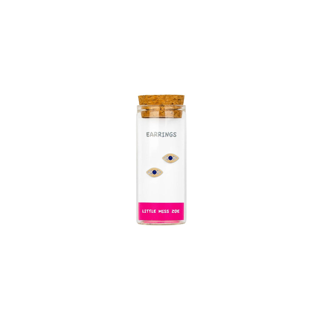 Little Miss Zoe - Stud Kids Earrings in a Bottle: Colorful Smiley Pink