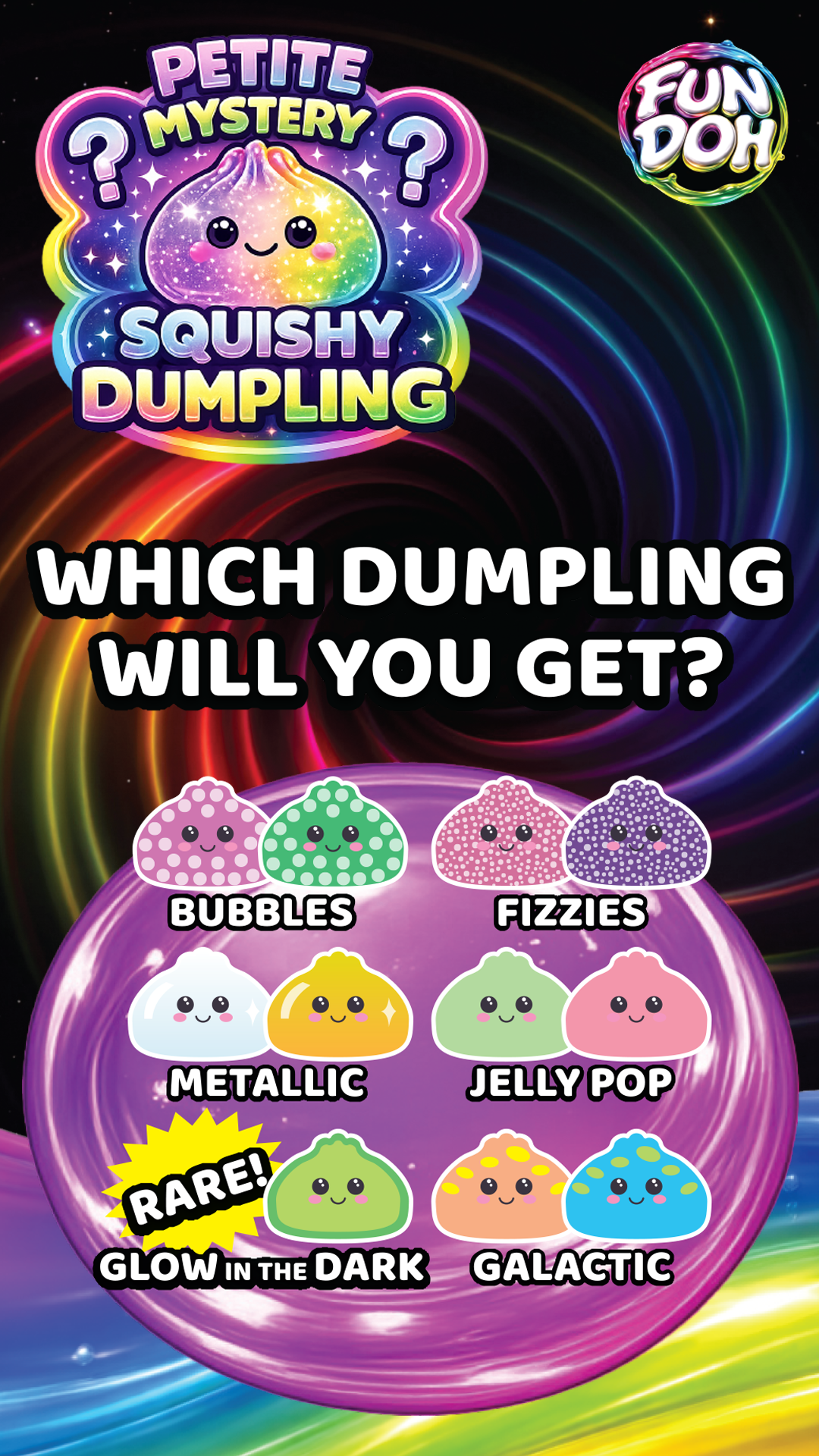 Novelty Brands - Fun Doh Petite 2.5-Inch Mystery Dumpling Squishy Toy