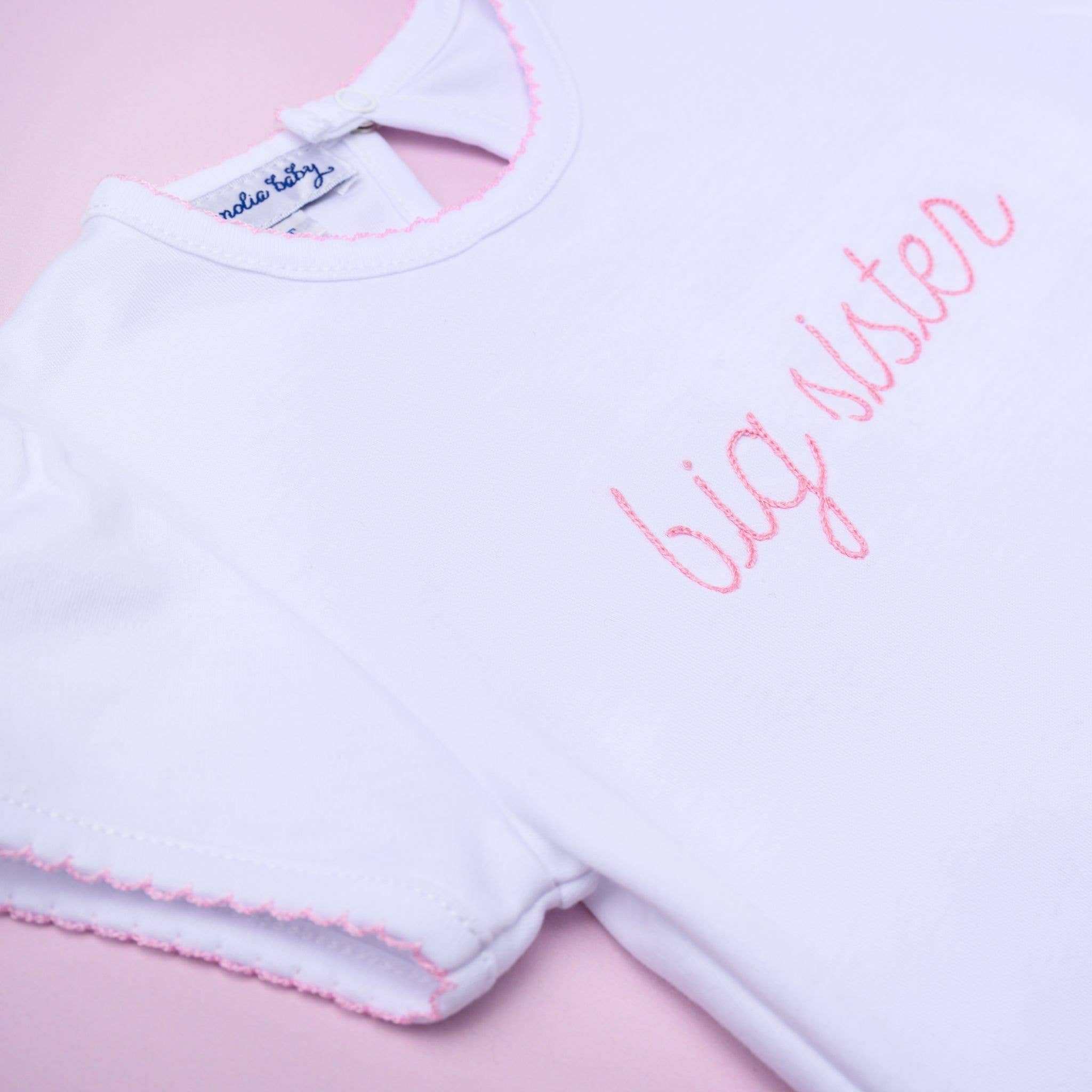 Magnolia Baby - Big Sister Embroidered T-Shirt