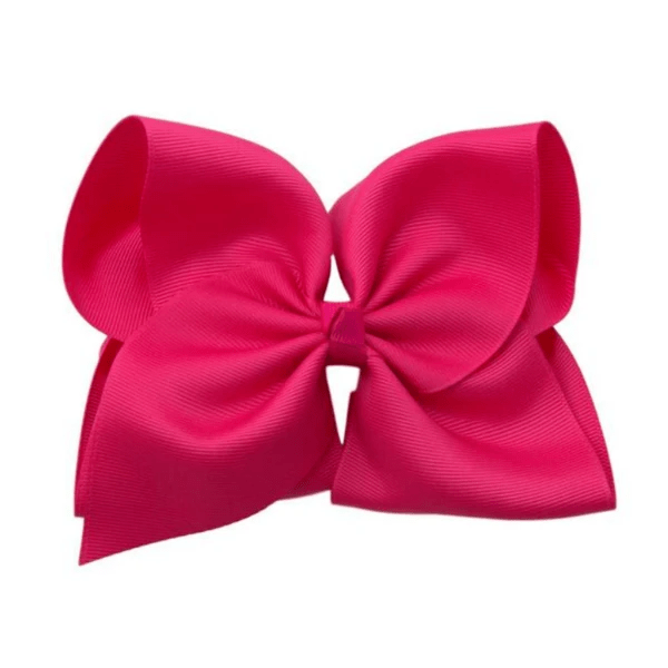 The Solid Bow - 6 inch Solid Grosgrain Bow/French Barrette