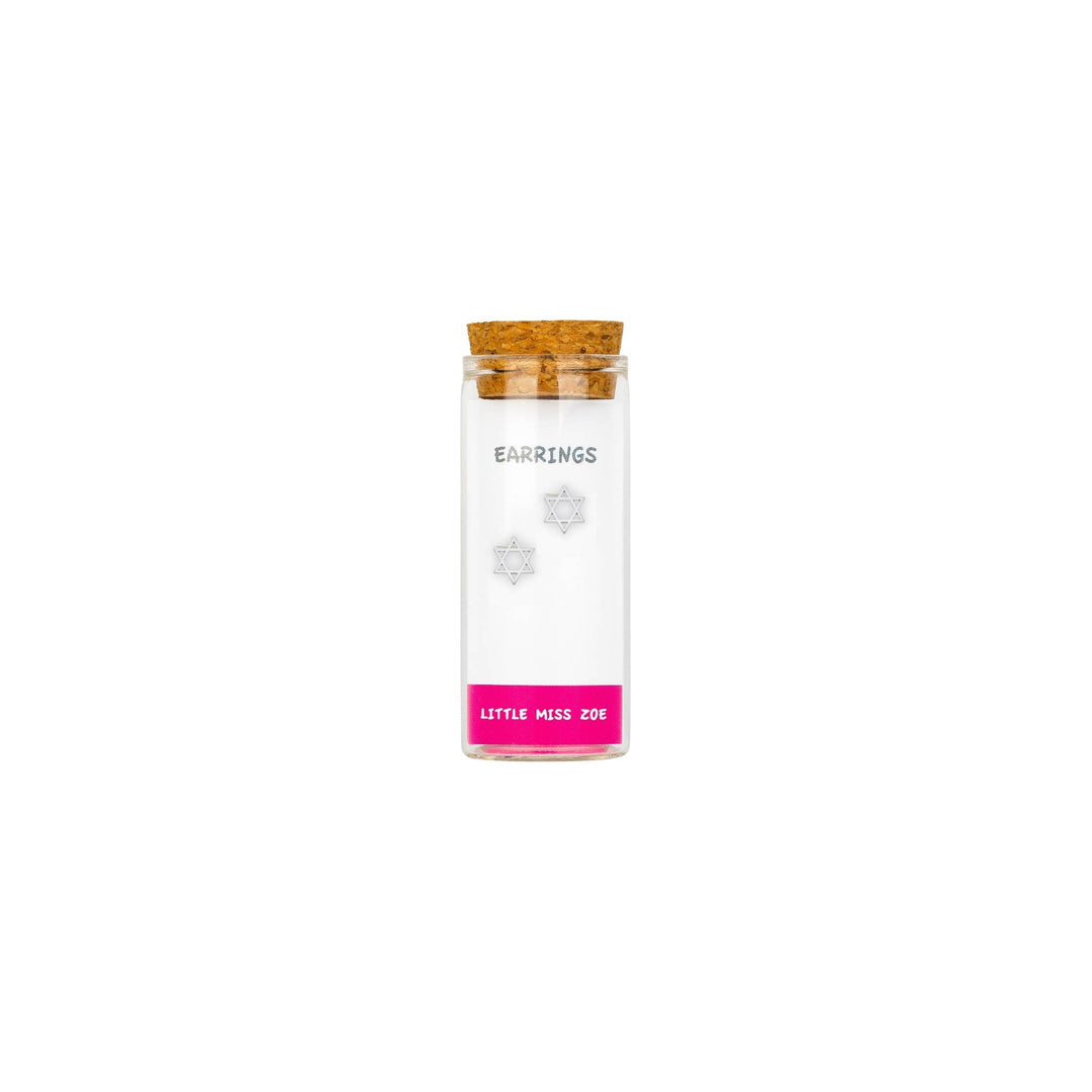 Little Miss Zoe - Stud Kids Earrings in a Bottle: Colorful Smiley Pink
