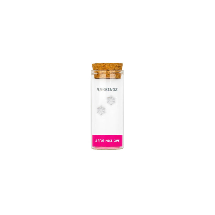 Little Miss Zoe - Stud Kids Earrings in a Bottle: Colorful Smiley Pink