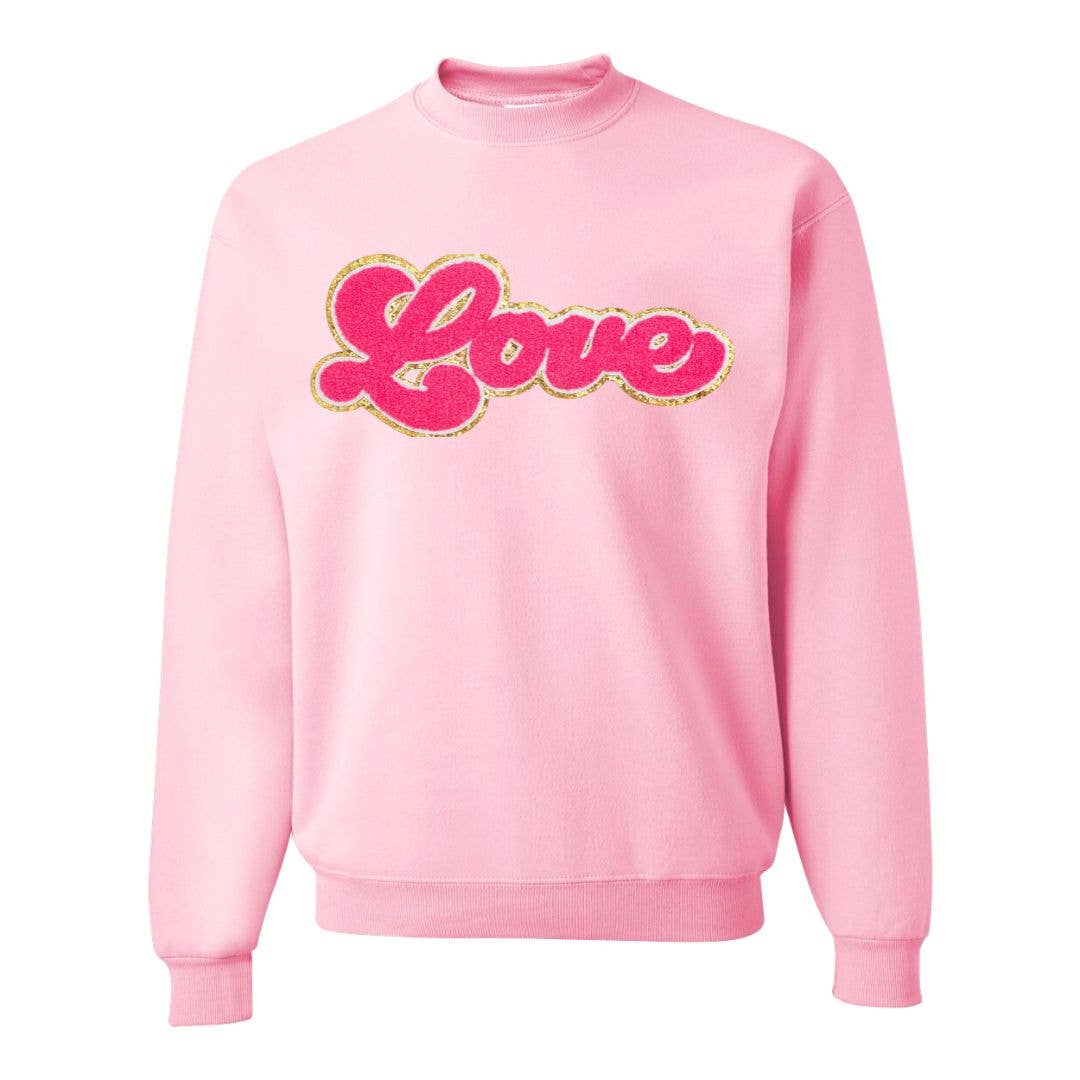 Sweet Wink - Love Script Patch Valentine's Day Adult Sweatshirt