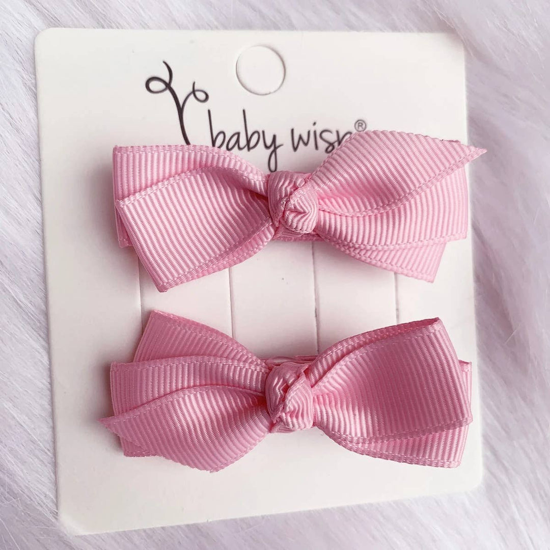 Baby Wisp - Aiyanna Ribbon Boutique 2Bows Knotted center Alligator Clips