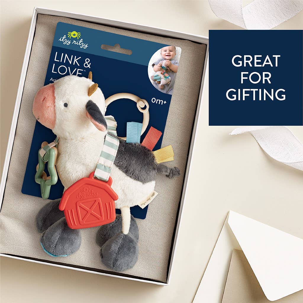 Itzy Ritzy - Cow Itzy Friends Link &amp; Love™ Activity Plush