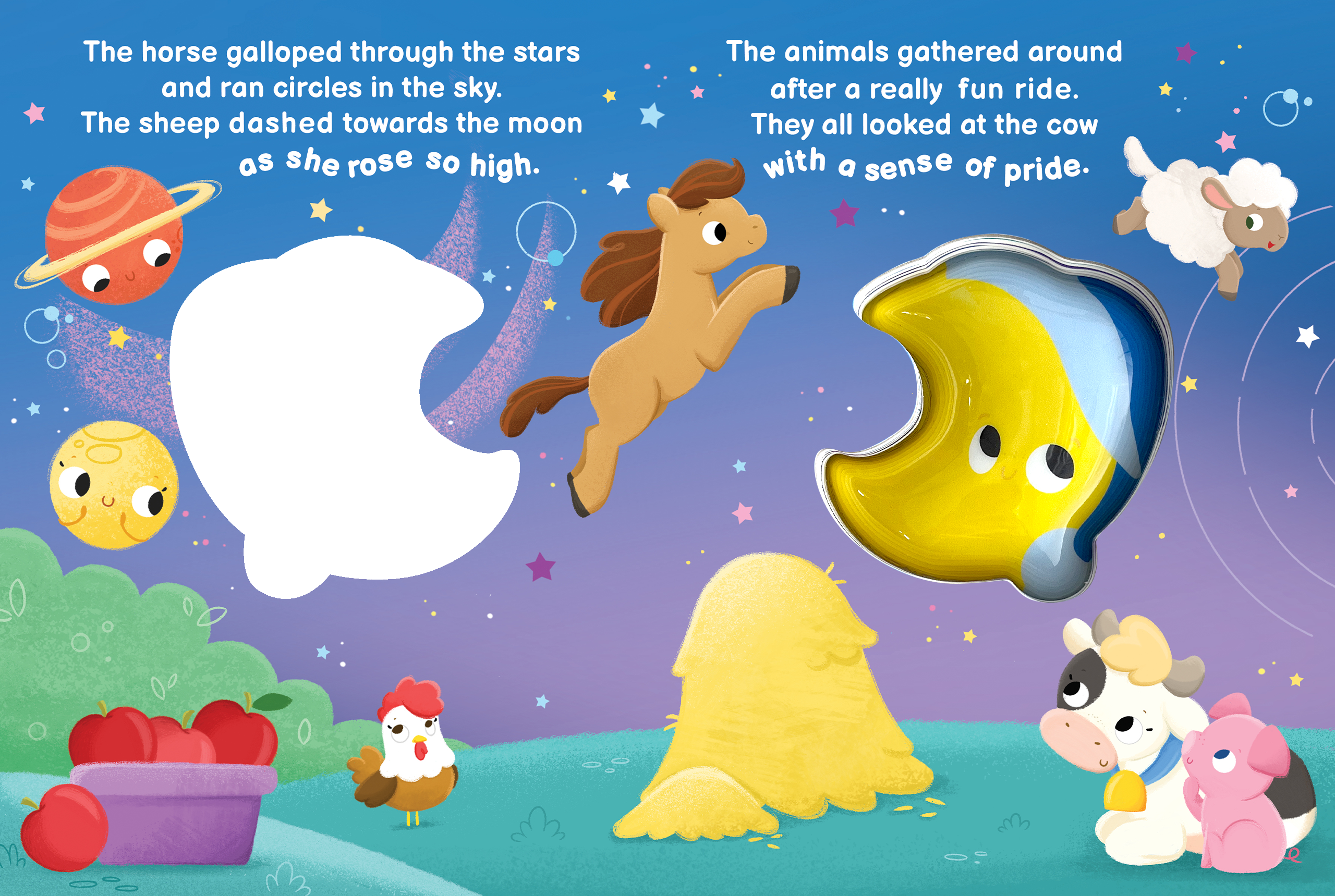 Little Hippo Books - Over the Moon Sensory Touch and Light-Up Board Book