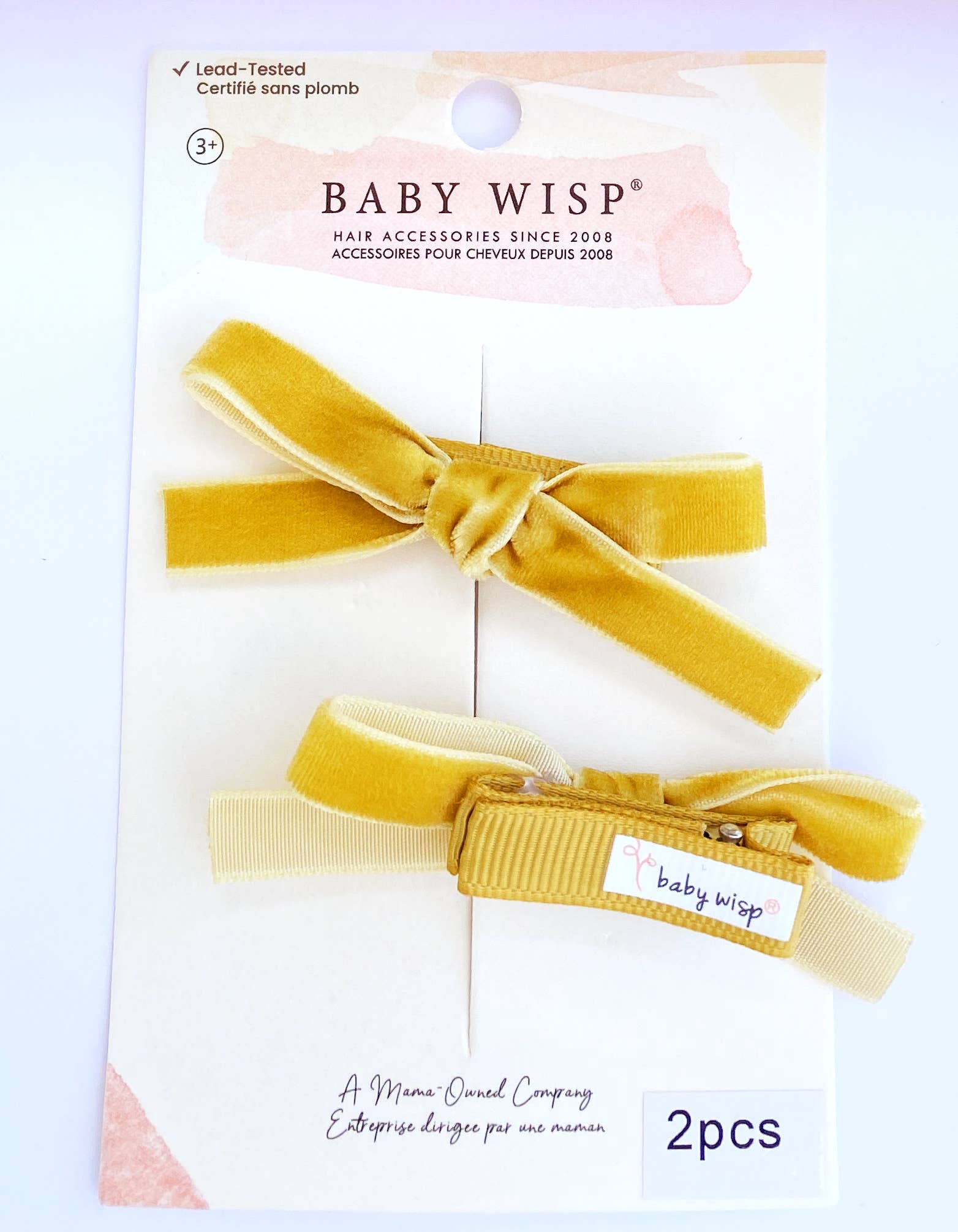 Baby Wisp - Velvet Pigtail Alligator Hair Clips Girls Christmas Bows