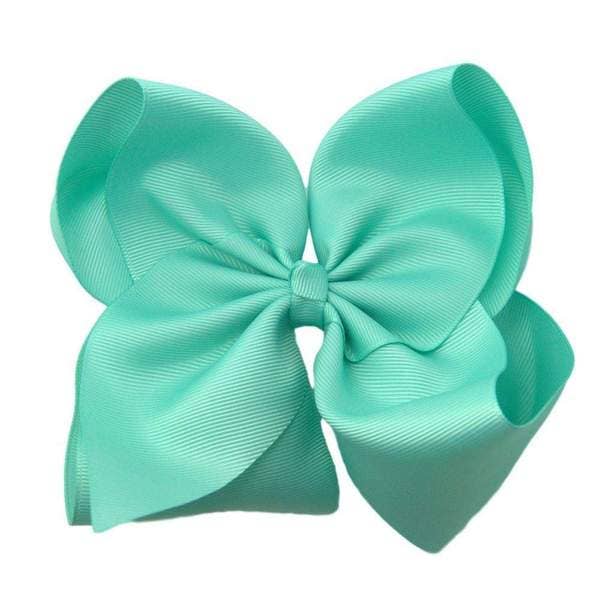 The Solid Bow - 6 inch Solid Grosgrain Bow/French Barrette
