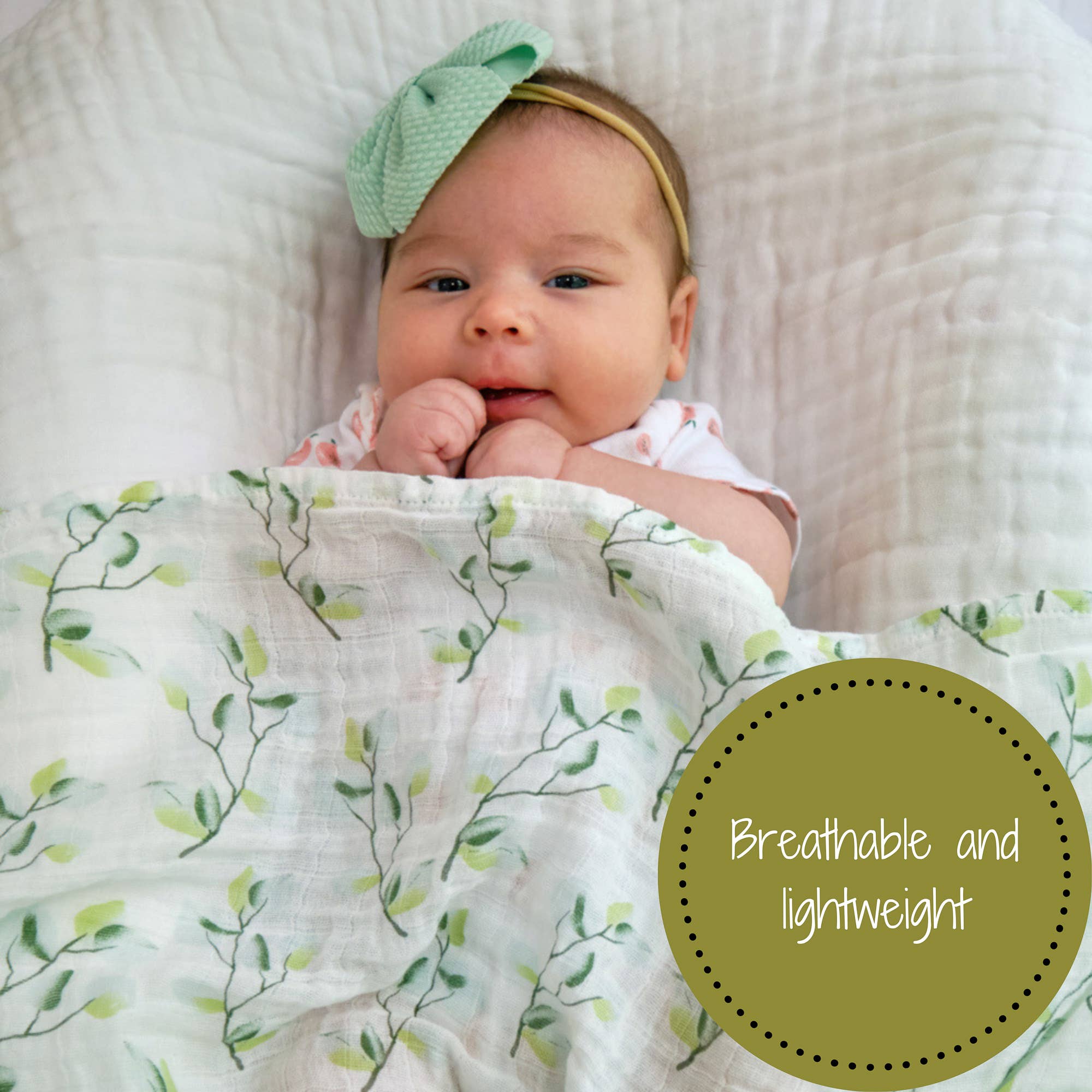 LollyBanks - Relaxing Eucalyptus Baby Swaddle Blanket