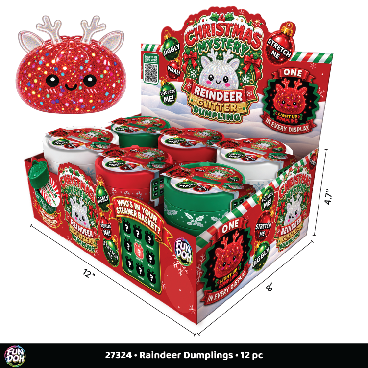 Novelty Brands - Fun Doh Christmas Mystery Reindeer Dumpling Squishy Toy
